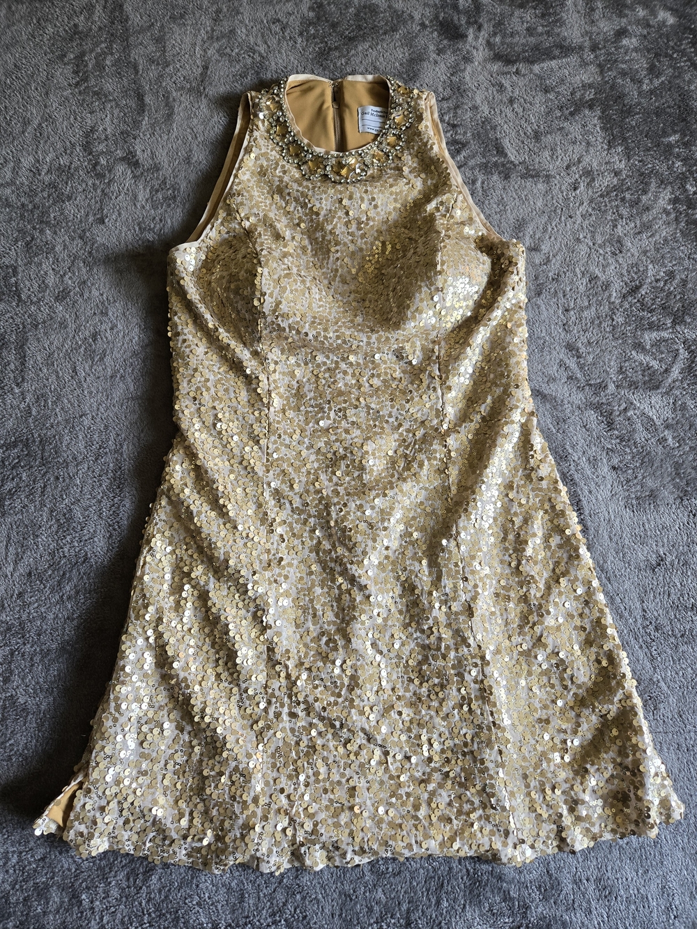 Gail McInnis Productions Gold Sequin High Neck Show Choir / Stage Costume Dress